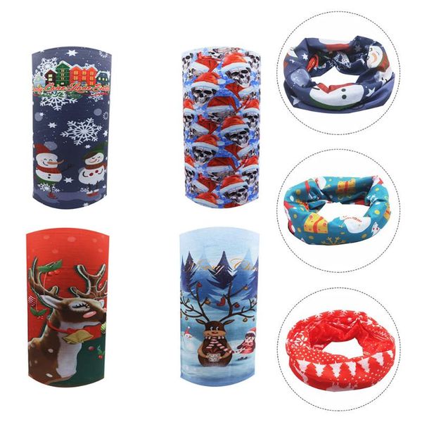

party favor 1 set 4pcs xmas outdoor cycling bandanas (random style)