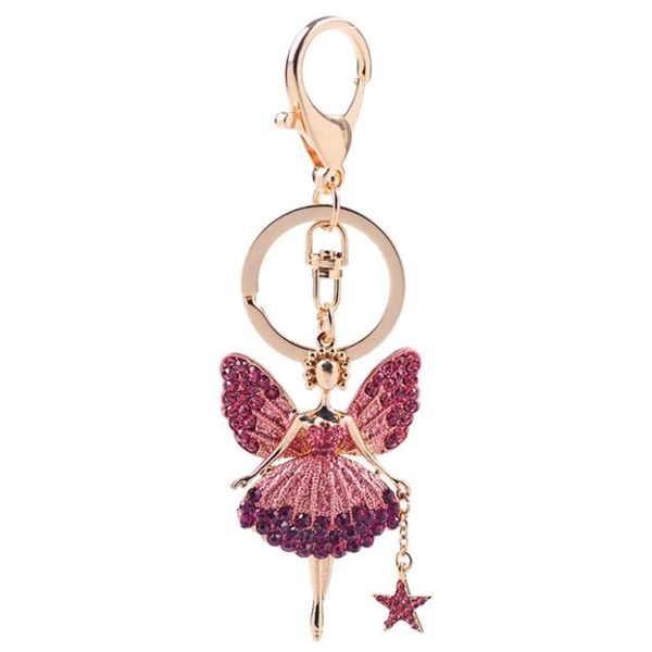 

keychains 1pc keychain pendant angel ballerina girl little pink cute creative keyring for girls bags decorating, Silver