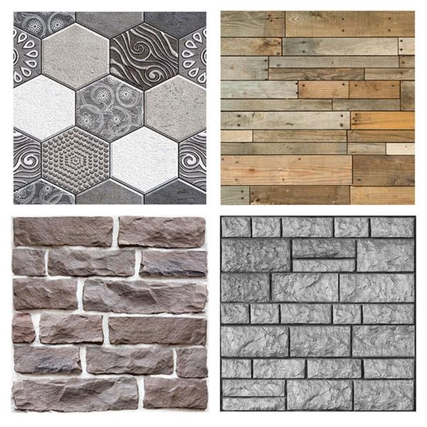 

25# home decor 3d wood grain wall stickers paper brick stone wallpaper self-adhesive living room bedroom kitchen decoration other arts and c