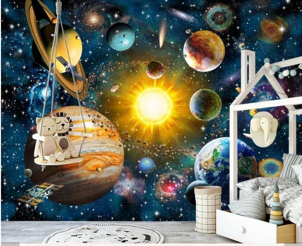 

wallpapers 3d hand painting space universe wallpaper wall mural decals for kids boys bedroom home decor custom carton papers