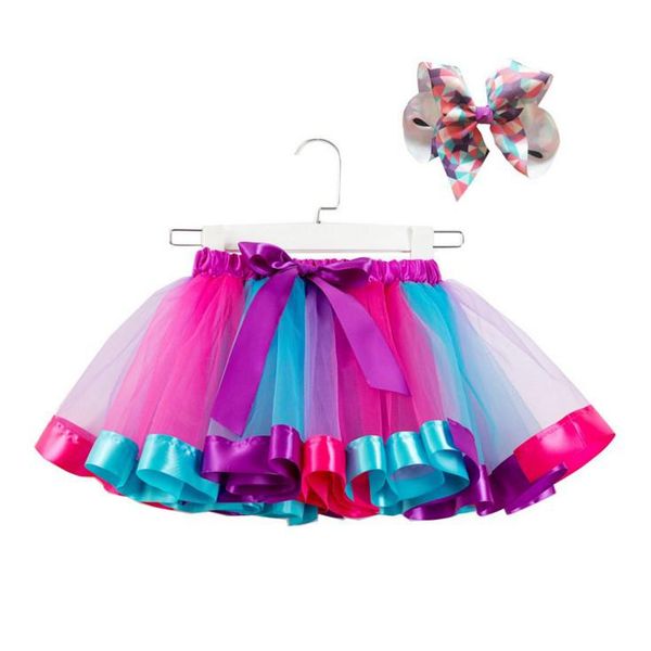 Baby-Mädchen-Tutu-Kleid, Süßigkeiten, Regenbogenfarben, Baby-Röcke mit Stirnband, Sets, Kinder, Feiertage, Tanzkleider, Tutus-Mix