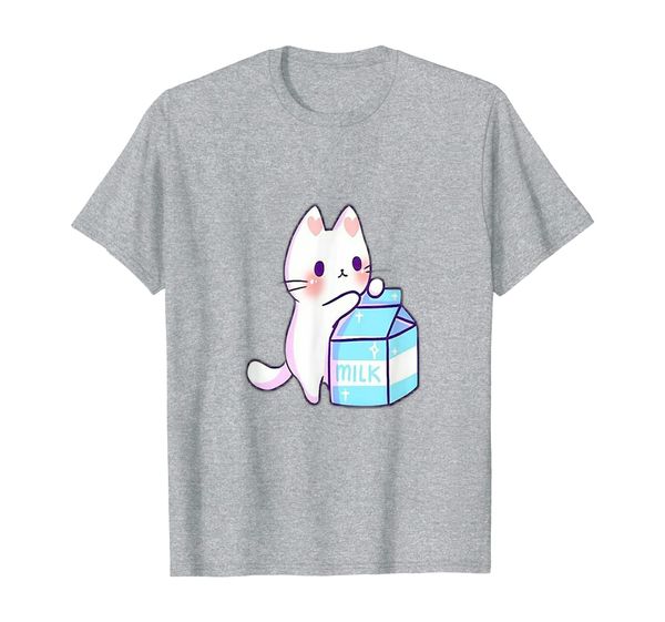 

Kawaii Cute Cat Drink Milk Funny Otaku Manga Anime T-Shirt, Mainly pictures