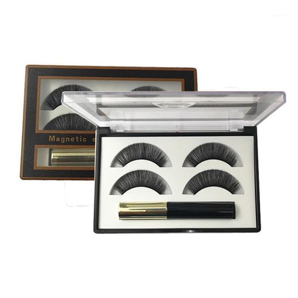 

magnetic 3d false eyelashes and eyeliner set 3 magnets eye lash long lashes fluffy fake eyelash boxes packaging 2 pairs bulk1