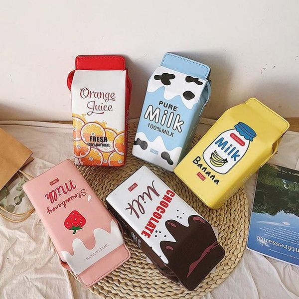 

evening bags cute drink box bag women shoulder lovely milk cartoon printing crossbody lady designer small coin phone purses female