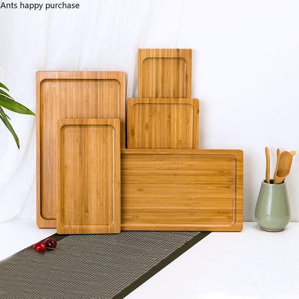 

kitchen storage & organization chinese bamboo rectangle tray household tea el ktv dessert candy dried fruit snack plate finishing
