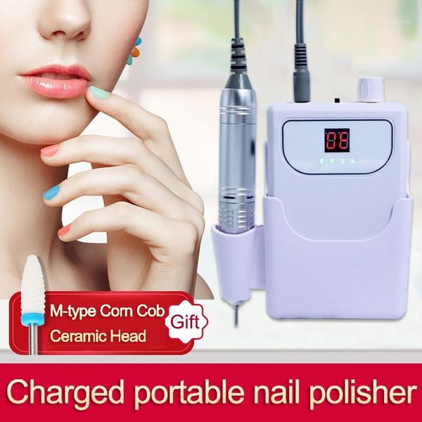 

digital 30000rpm nail drill equipment tools portable electric machine rechargeable cordless manicure pedicure set1