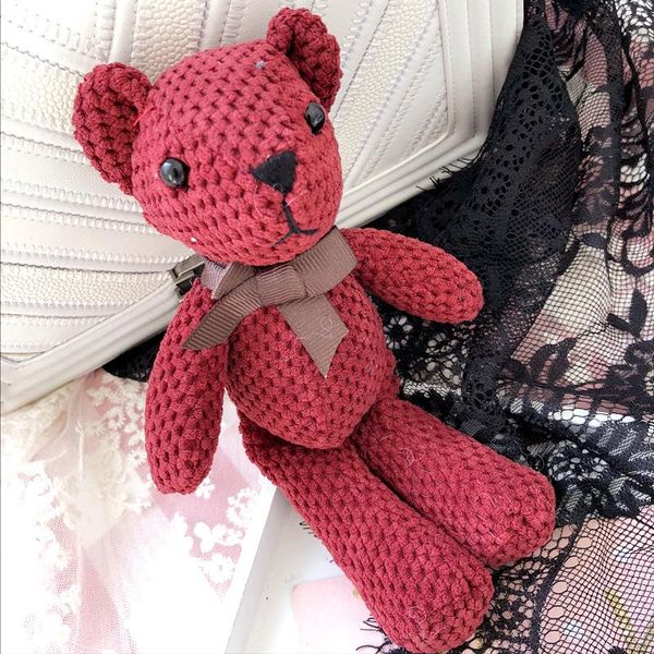 

keychains trendy cloth doll bear key chain car holder keyrings jewelry bag charms pendant purse buckle charm accessories trinket gifts, Silver