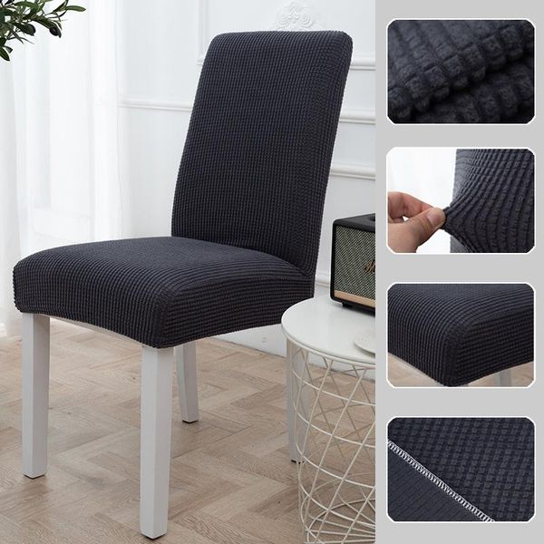 

chair covers thickened polar fleece cover for home kitchen dining room el corn kernel jacquard high-quality elasticity