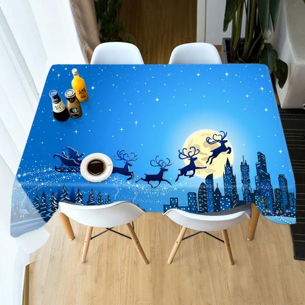 

table cloth rectangular kitchen tablecloth waterproof cartoon christmas night pattern printed dining cover picnic mat home decor