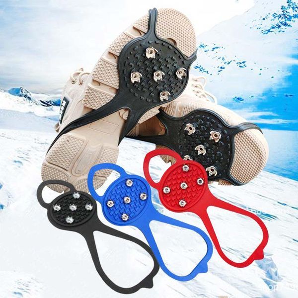 

cords, slings and webbing 1 set anti slip ice gripper 5 teeth studs safe hiking skiing climbing crampons universal outdoor snow walking shoe