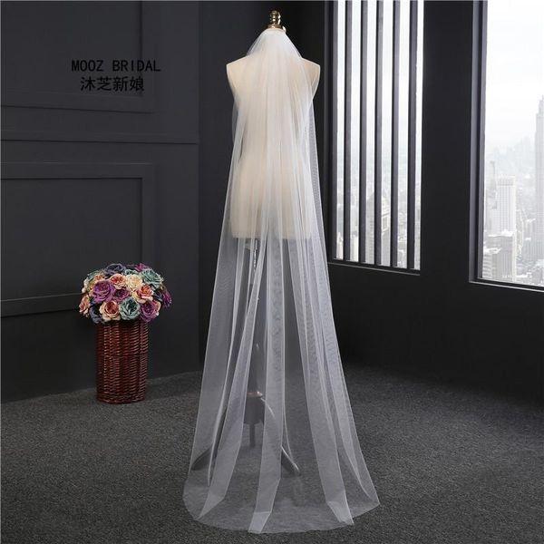 

bridal veils 2021 2m cut edge white long one layer comb 1t wedding with, Black