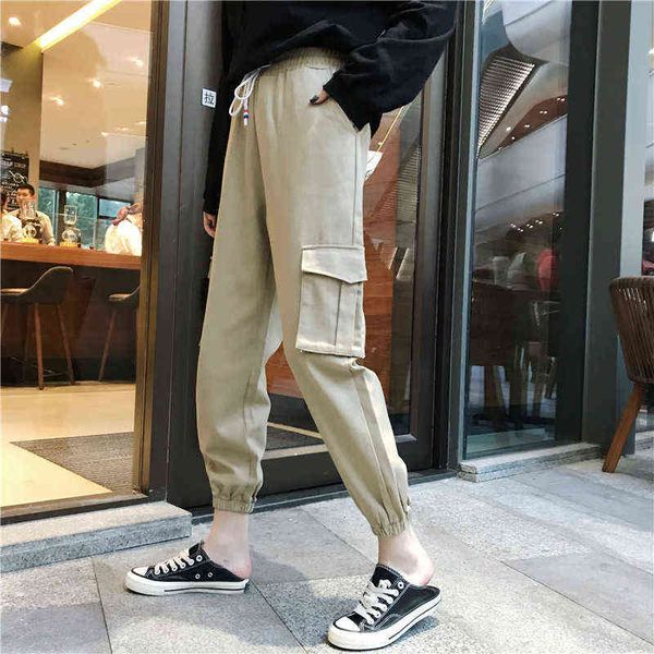 

women's leggings 2022 legged overall's loose bf pant's high waist harlan slim sports casual pants, Black