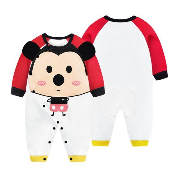 

0-12m baby boys girls jumpsuit born romper long sleeve cartoons print one-piece cotton infant clothes jumpsuits, Blue