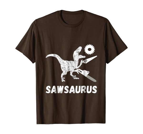 

sawsaurus woodworker dinosaurs carpentry trex chainsaw shirt, White;black