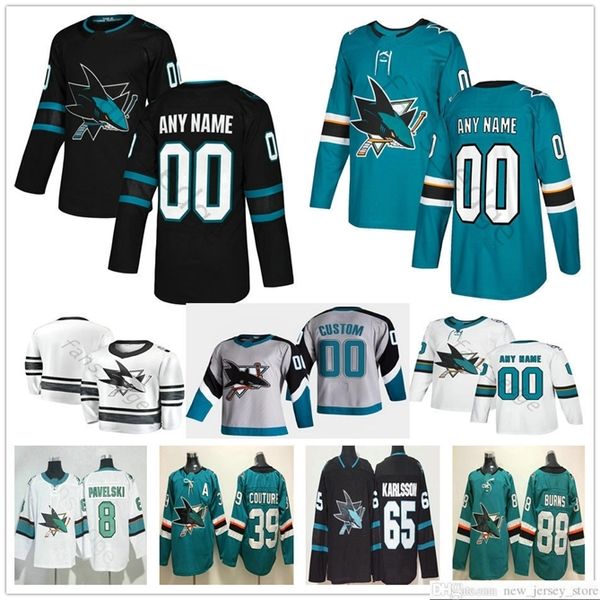 

96 custom man women kids youth 2021 san jose sharks mikkel boedker radim simek ryan donato stefan noesen timo meier ice hockey jerseys, Black