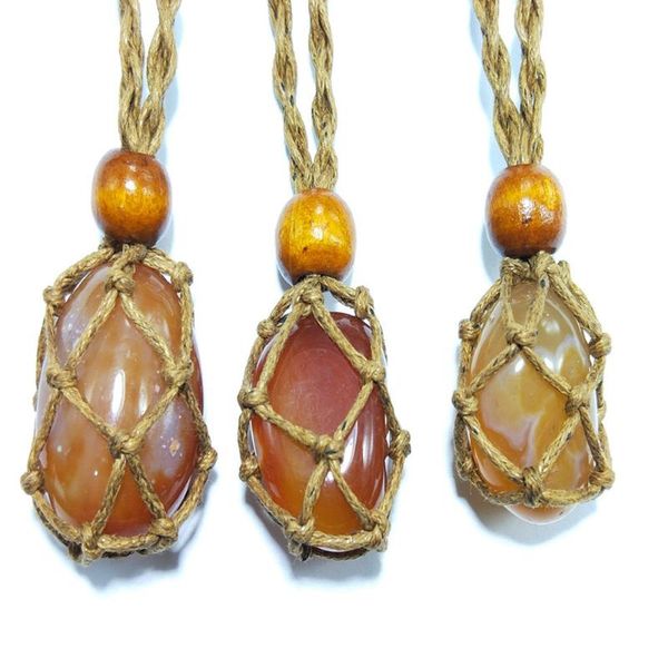 

decorative objects & figurines natural himalayan salt mine agate stone pendant irregular original necklace with woven rope for healing yoga