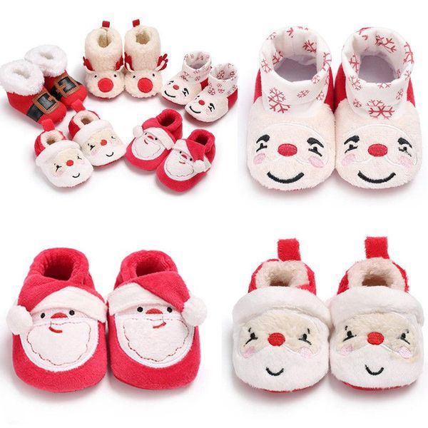 

born baby chrsitmas warm shoes winter first walkers infant toddler girl boy xmas santa snow boots