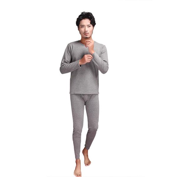 

men's sleepwear men thermal underwear set pants warm thicker suit long johns underwears cotton undershirts plus cashmere trousers, Black;brown