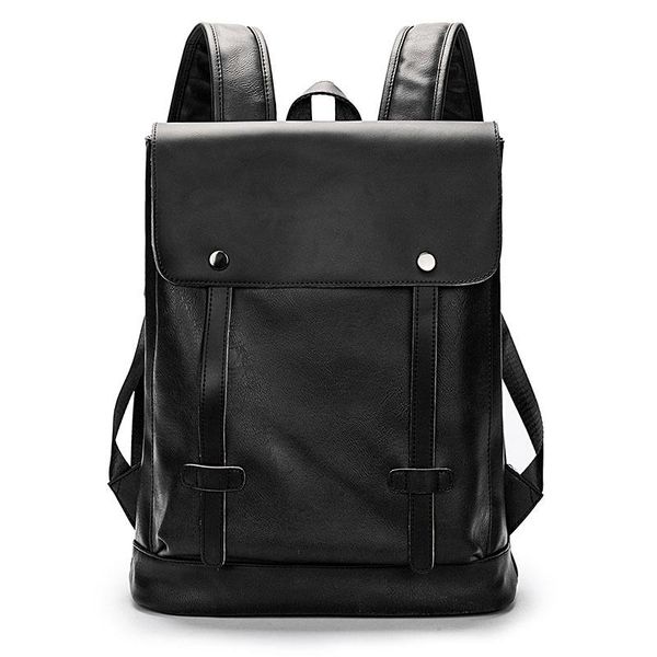 

backpack men's business casual retro trendy student pu leather