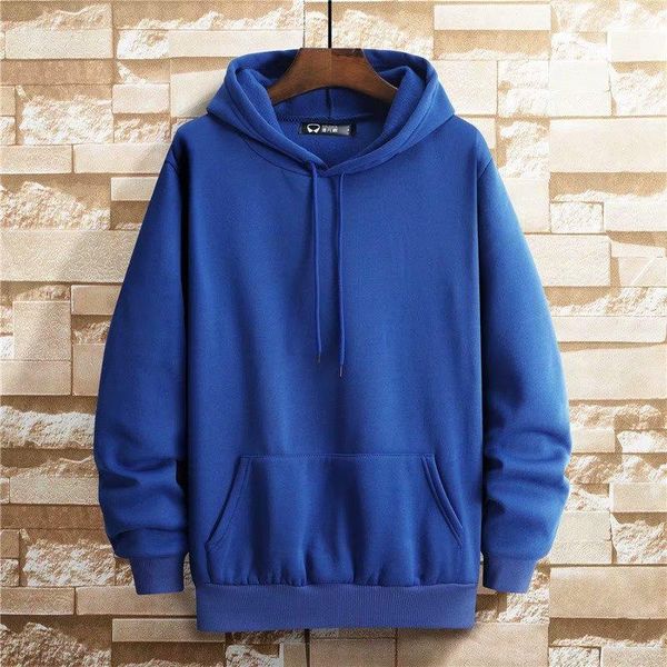 

men's hoodies & sweatshirts sweater hooded spring and autumn ins trend solid color plus velvet thick korean loose large size student sh, Black