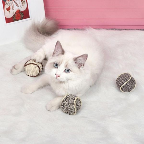 

cat toys chew claw grinding sisal balls to tease with gnawing pet exercise toy
