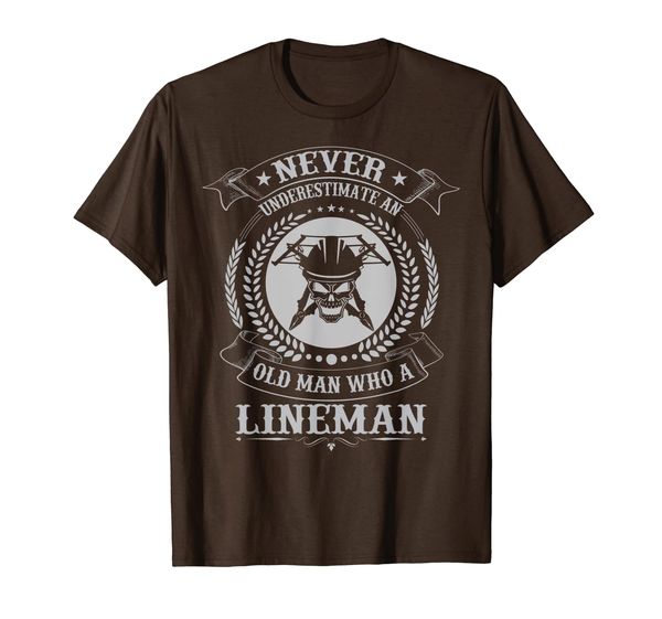 

Vintage Never Underestimate An Old Man Who A Lineman Funny T-Shirt, Mainly pictures