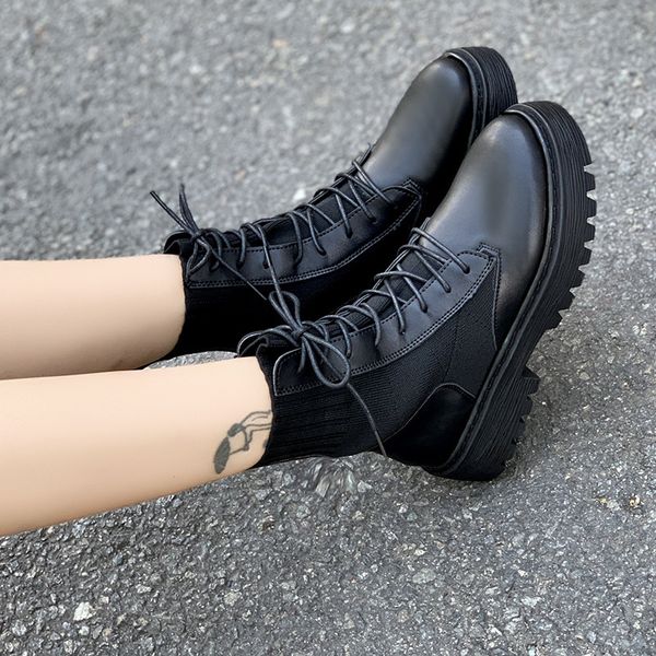 

women's knitted short boots in autumn and winter of, Black