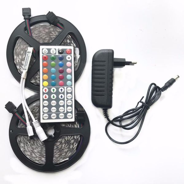 

strip light 2835 10m 5m leds tape diode ribbon flexible controller 12v adapter bright ws2812 6812 strips led