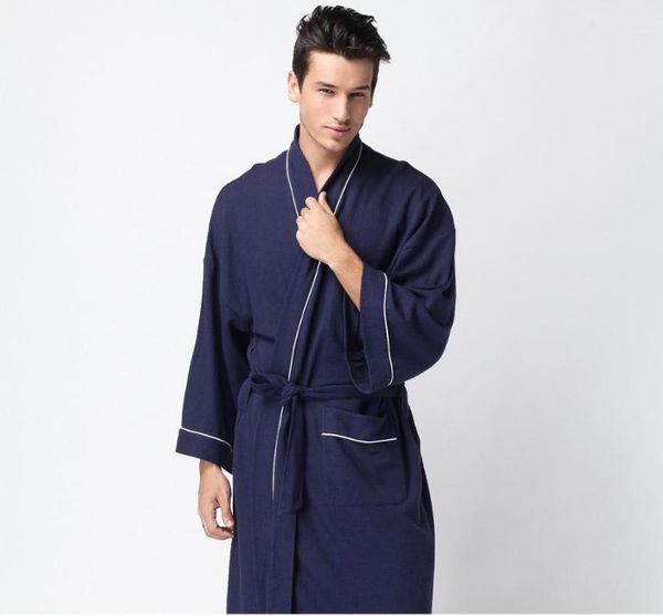 

men's sleepwear solid color bathrobe for shower autumn sleeping, Black;brown