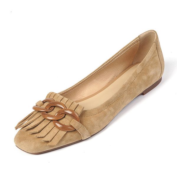 

sandals flat fringe tassel mary janes grandma shoes women kid suede crystal chain shallow mouth loafers comfort vacation single 0v, Black