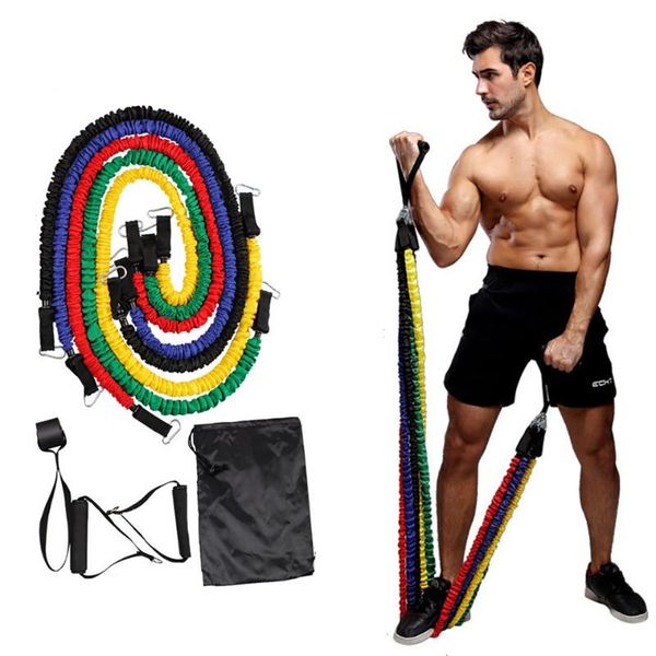 

resistance bands gobygo 11pcs/set 100lbs/150lbs anti-breaking band pilates muscle strength training yoga draw rope sports equipment