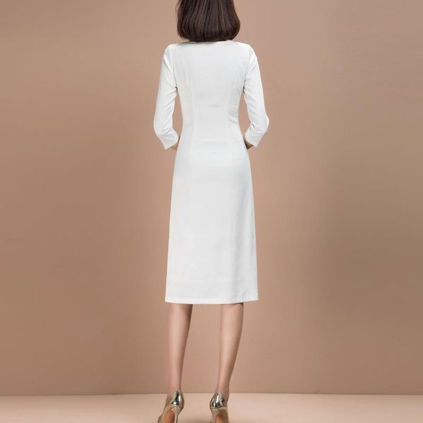 

casual dresses summer women elegant white vestidos bodycon office lady black print female slim dress, Black;gray