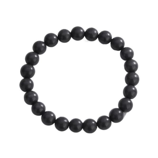 

beaded, strands russia raw ore conductive sub-shungite natural stone bracelet, men and women jewelry shungite bracelet, Black
