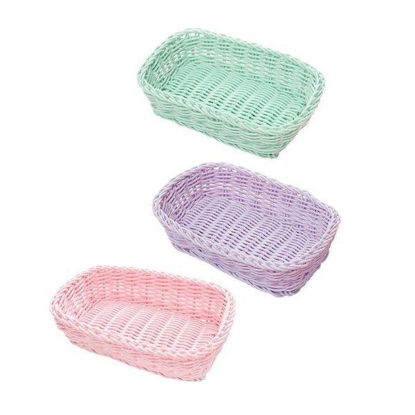 

woven storage basket bread tray serving for cosmetic holder po props macaron color fairy room decorations baskets