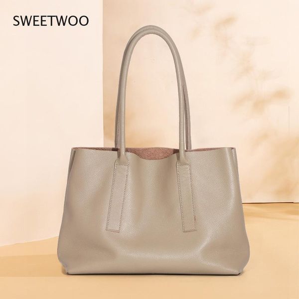 

evening bags 2021 natural genuine leather women handbags winter big female shoulder ladies tote hand medium size