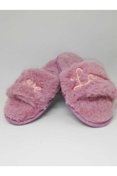 

slippers love color rose plush, Black