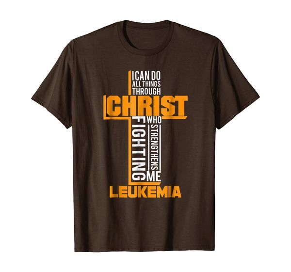 

all things through christ leukemia warrior awareness shirt, White;black
