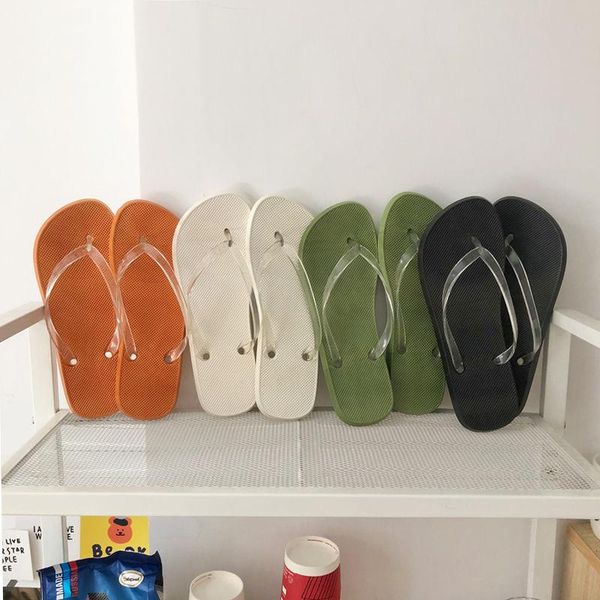 

slippers 2022 candy color beach flip flops female summer sandals soft pvc slip-on white purple shoes woman fashion slides, Black