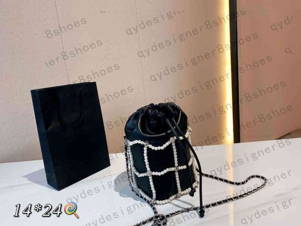 

bags gift box packaging s20 pearl bucket multi-function genuine leather handbag shoulder