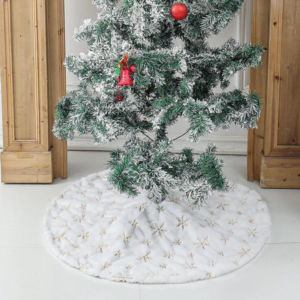 

christmas decorations tree skirt white plush embroidery gold and silver colorful sequined decoration accessories