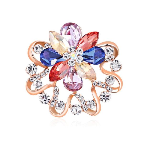 

pins, brooches women charming rhinestones crystal flower pin scarf clip jewelry clothes accessories fashion decorations gift ah163, Gray