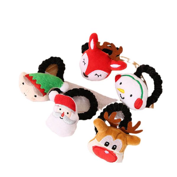 

girls hair accessories tie hairbands bands headbands for childrens cute cartoon christmas ring cloth rope jewelry side clip b9444, Slivery;white