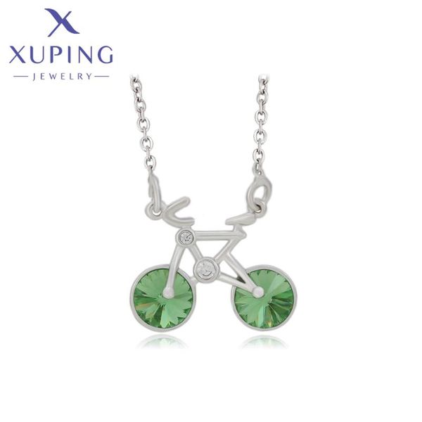 

pendant necklaces xuping jewelry fashion round shped multicolor small romantic crystals girl women christmas gifts 40436, Silver