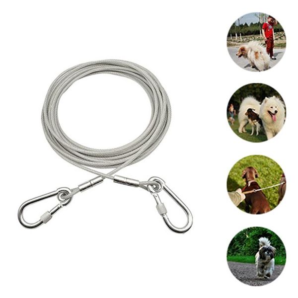 

dog collars & leashes 6.1/ 9.1meters useful chain traction rope extra long wire outdoor collar leash black white two color supplies