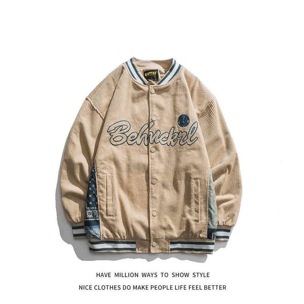 

women's jackets spring and autumn old school embroidered letters women's baseball suit men's jacket shirt firefighter, Black;brown