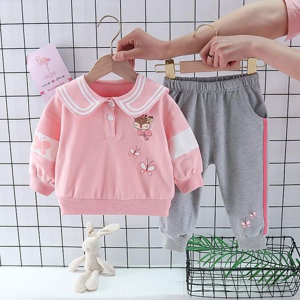 

clothing sets kids girls active princess spring autumn born cartoon pants outfit children casual cute clothes tracksuits, White