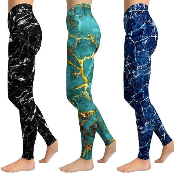 

yoga outfit women marble leggings workout pants fitness sports running push up gym