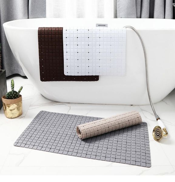 

bath mats 38x70cm premium non-slip shower bathtub mat, strong grip with 87 suction cups and 90 drain holes bathroom mat for kid adult