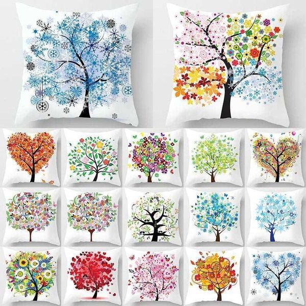 

cushion/decorative pillow tree colorful of life cartoon printed pattern cushion cover 45*45 polyester throw decorative sofa cushions 1 pc 40