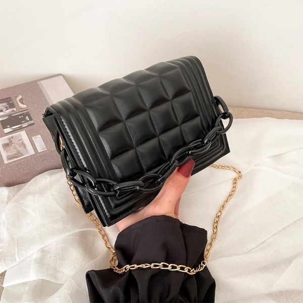 

evening bags fashion pu leather shoulder purse female crossbody chain bag casual square handle pouch commuter street clutch